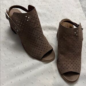 Melrose and Market Chocolate Perforated Mules
